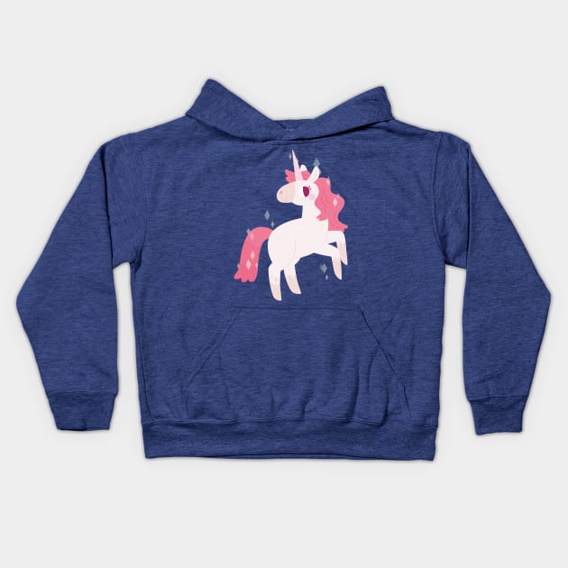 Sparkly Pink Unicorn Kids Hoodie by clairestamper